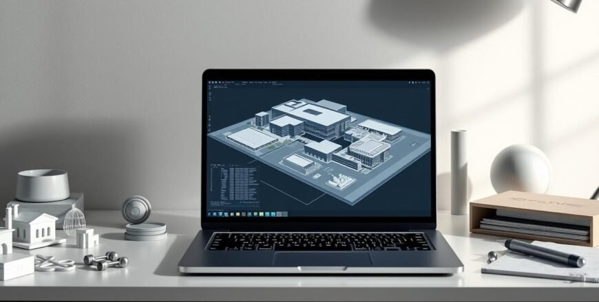 A-high-performance-laptop-arranged-on-a-sleek-minimalist-desk-surrounded-by-architectural